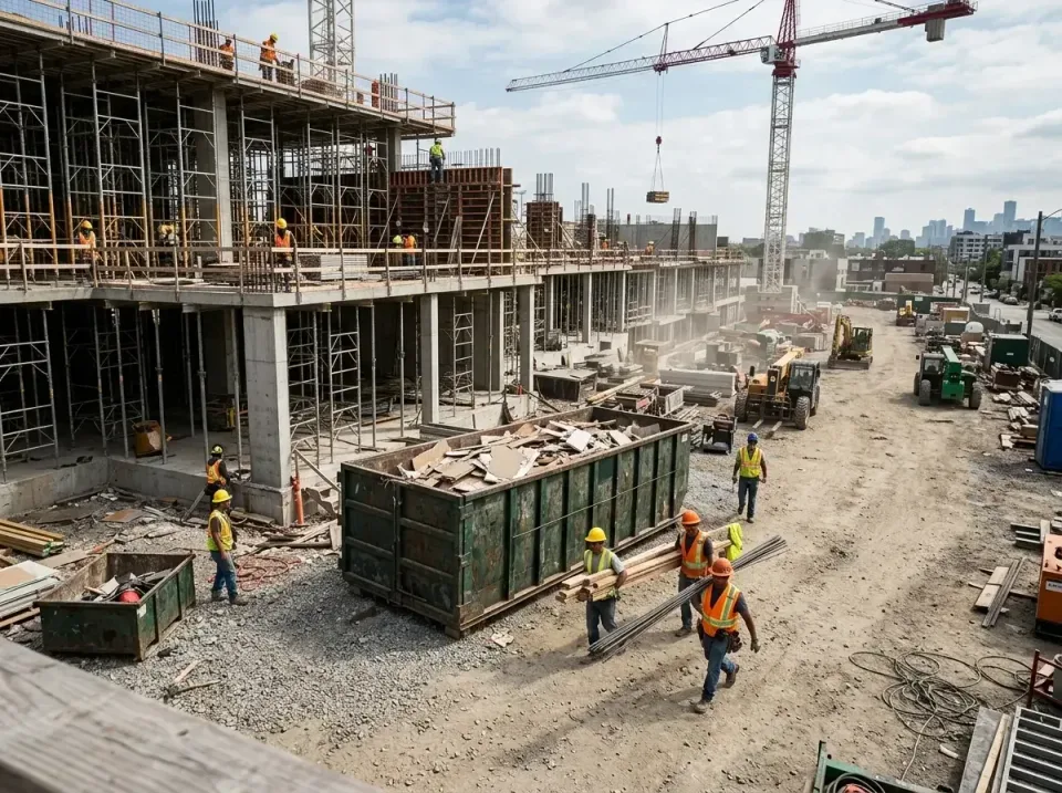commercial-construction-site-w-002 — frequently asked questions, Low Cost Construction Dumpster Rental in Mentor-on-the-Lake…